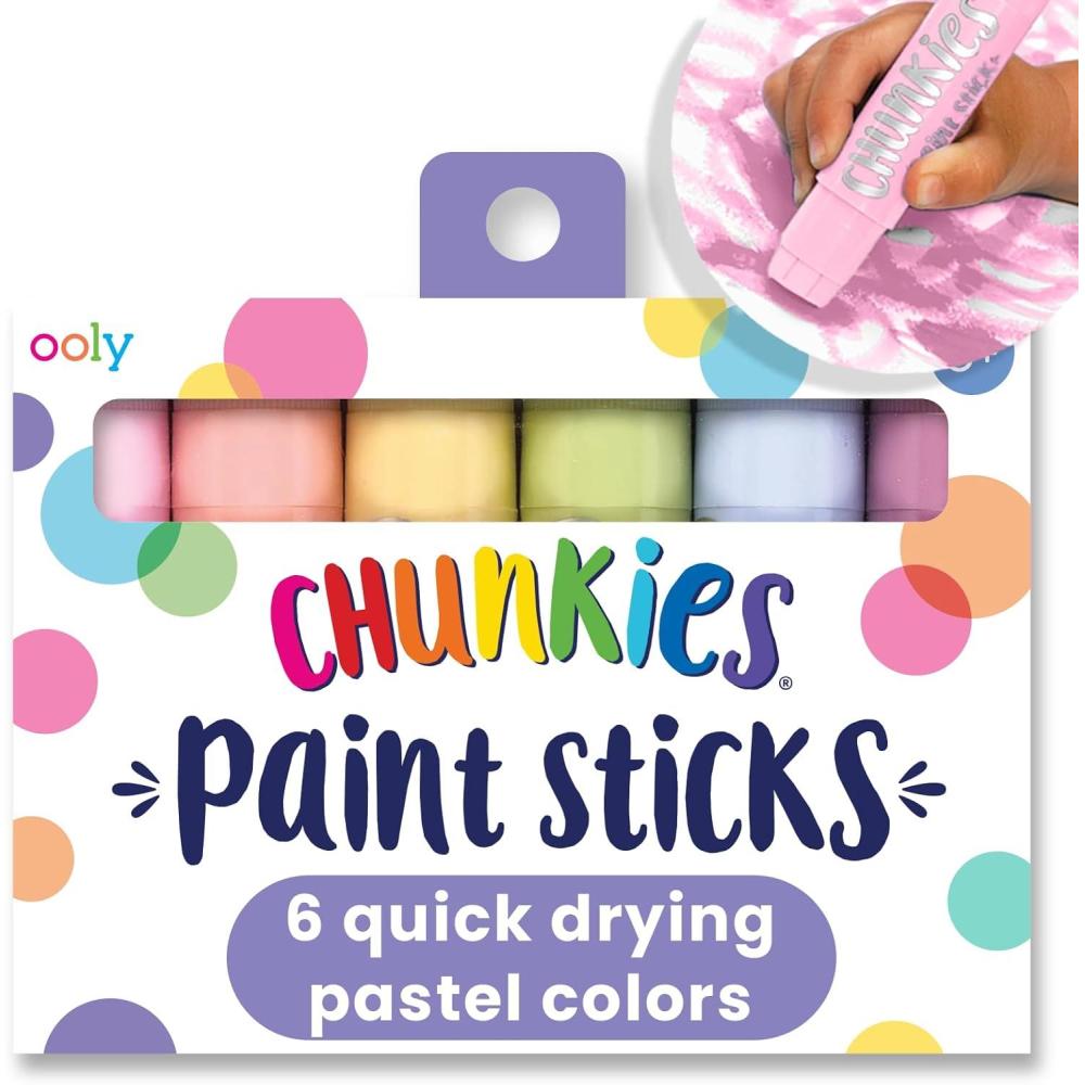 image:imageOoly Chunkies 6 Neon Paint Sticks For Kids Tempera Paint Sticks Neon Colors Set No Mess Quick Drying Art Supplies for Toddlers and KidsPastel