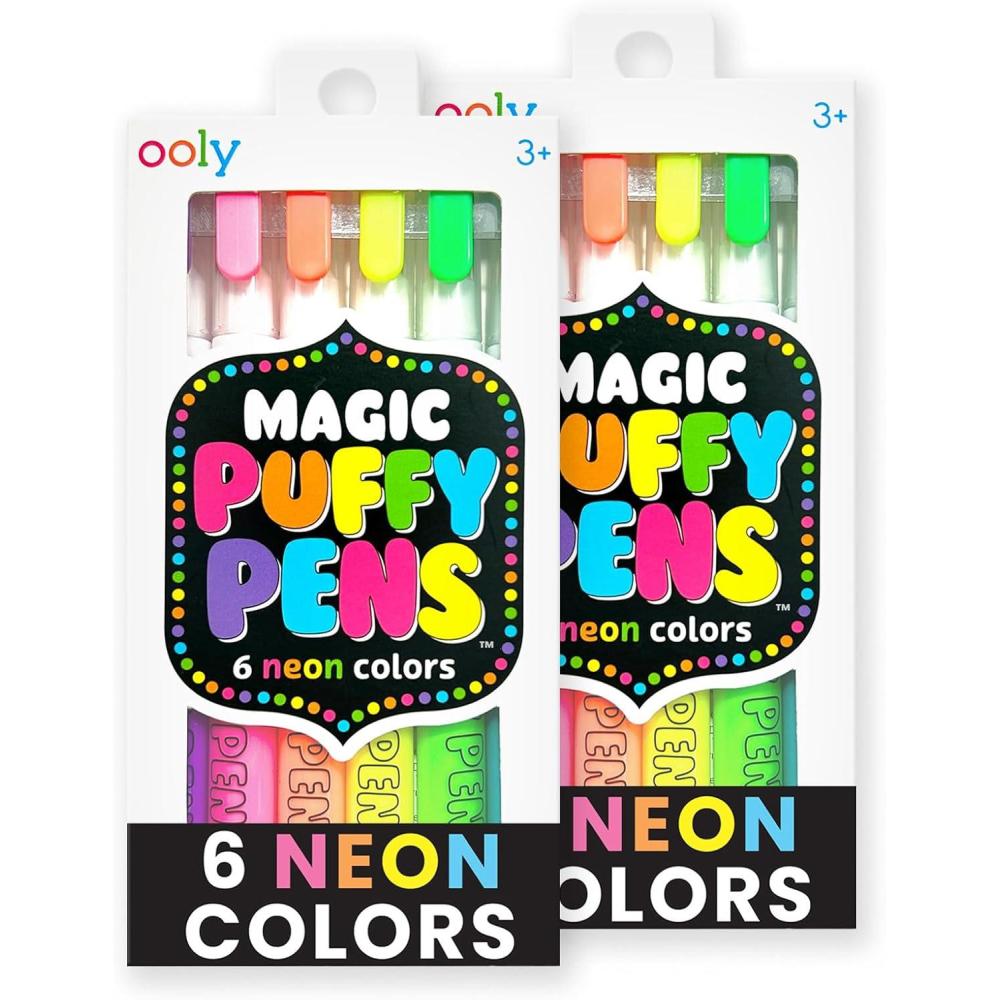 image:imageOoly Puffy Paint Neon Gel Pens Set of 6 amp Sketchbook Bundle 3D Foam Texture Painting Magic Puffy Pen Creative and Fun Pens for Kids Arts and Crafts Drawing SuppliesPuffy Pens 2 Pack