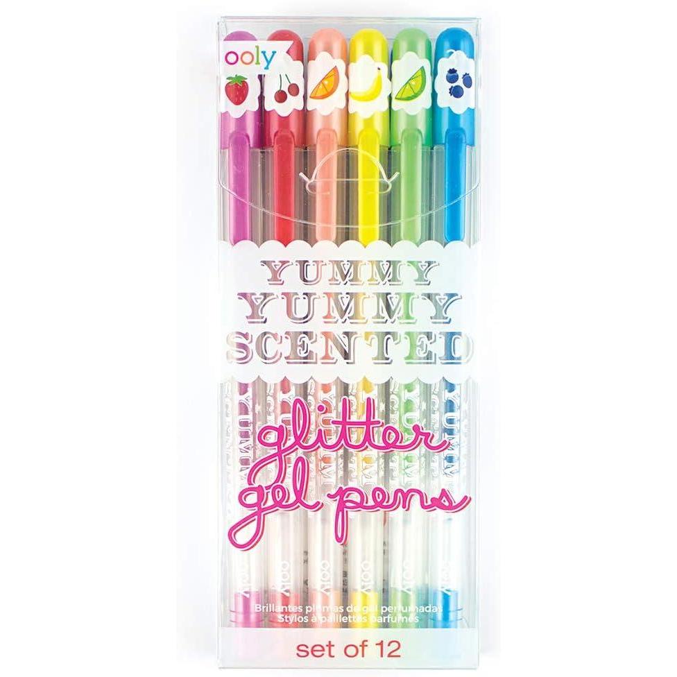 image:imageOoly Scented Yummy Yummy Glitter Gel Pens Set of 12100mm NIB Scented Glitter Pens for Kids and Adults Art and Stationery SuppliesGlitter Pens Plastic Package