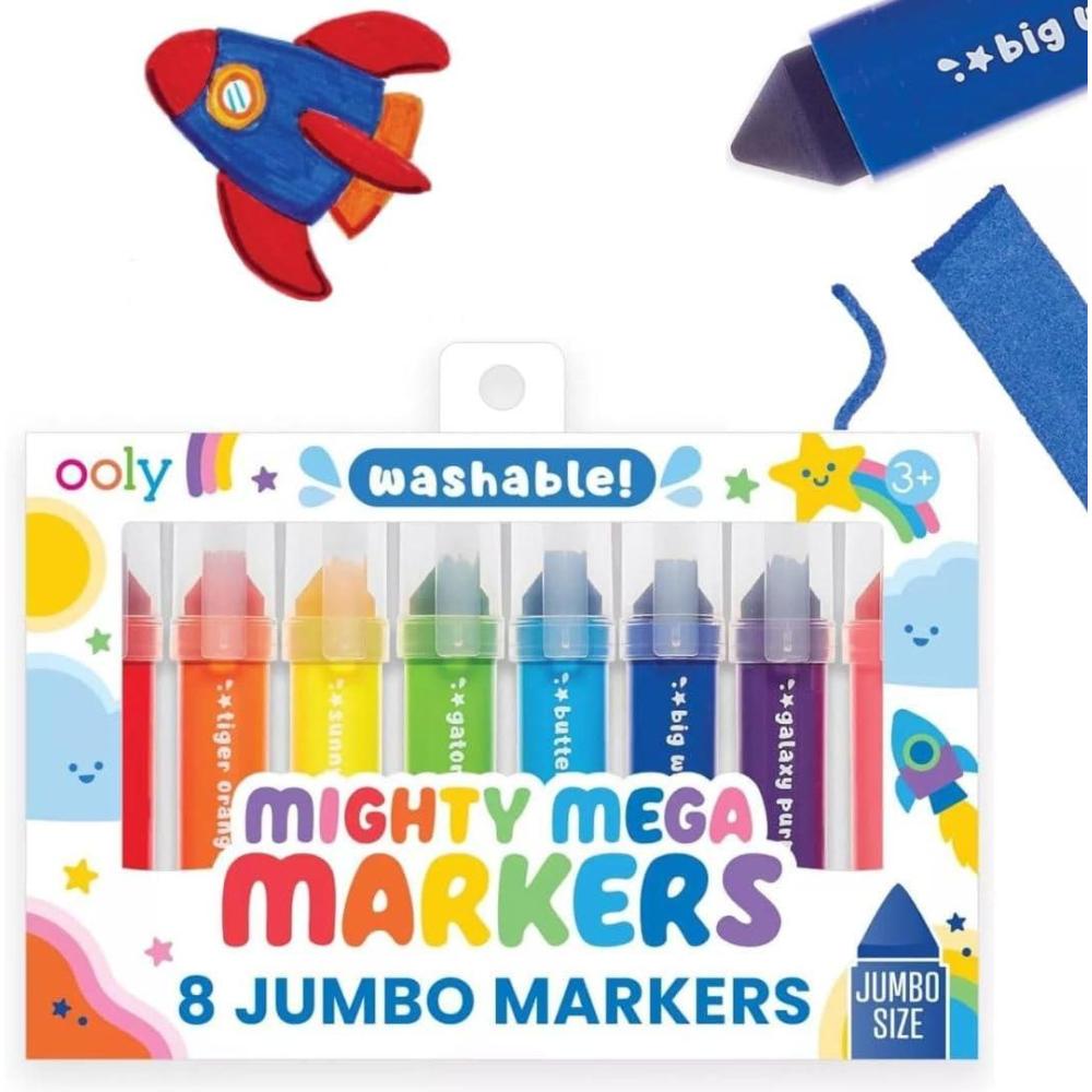 image:imageOoly Thick Toddler Markers with Jumbo Grip Mighty Mega Triangle Tip Markers for Toddlers with Jumbo Barrel Perfect for Little Hands TRIANGLE TIPTriangle Tip