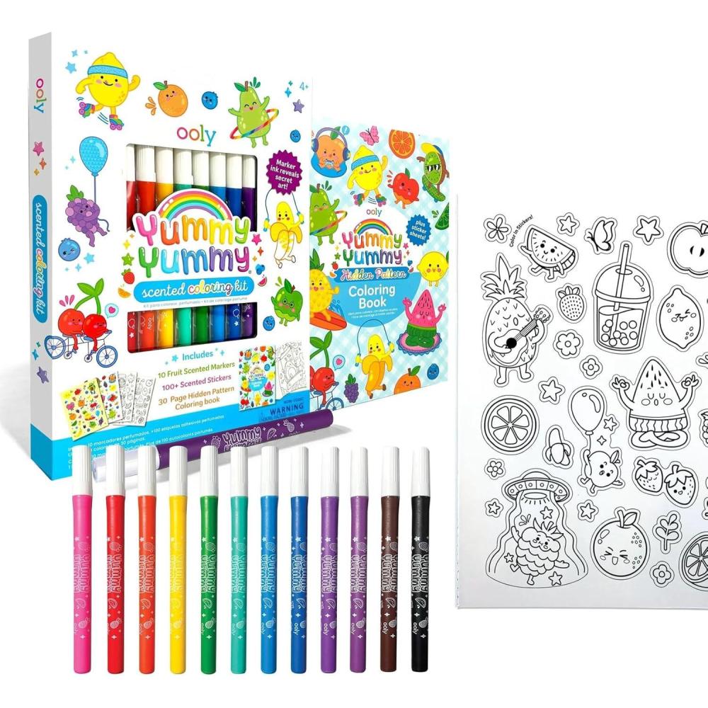 image:imageOoly x Peanuts Snoopy School Coloring Travel Kit 60Page Activity Book with Coloring Sheets 4 DoubleEnded Markers  8 Colors 2 Sticker Sheets Puzzles amp Games Snoopy amp Charlie Brown Art SetScented Coloring Kit