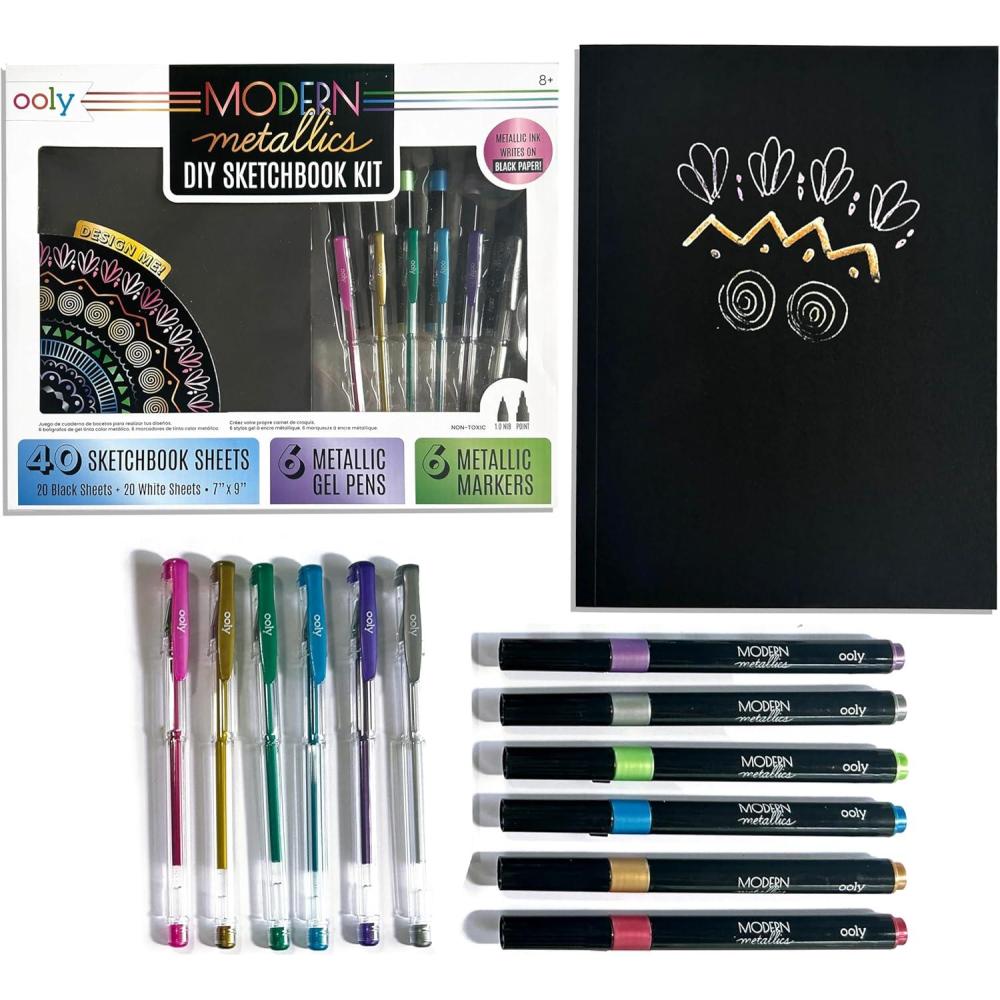 image:imageOoly x Peanuts Snoopy School Coloring Travel Kit 60Page Activity Book with Coloring Sheets 4 DoubleEnded Markers 8 Colors 2 Sticker Sheets Puzzles amp Games Snoopy amp Charlie Brown Art SetMetallic Coloring Kit