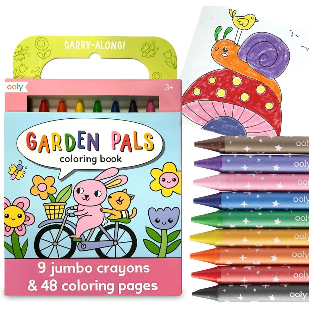image:imageOoly x Peanuts Travel Art Kit with 9 Jumbo Crayons amp 48 Themed Coloring Pages amp Case for Easy Traveling Art Creation Perfect Airplane amp Road Trip Activities for KidsGarden Pals