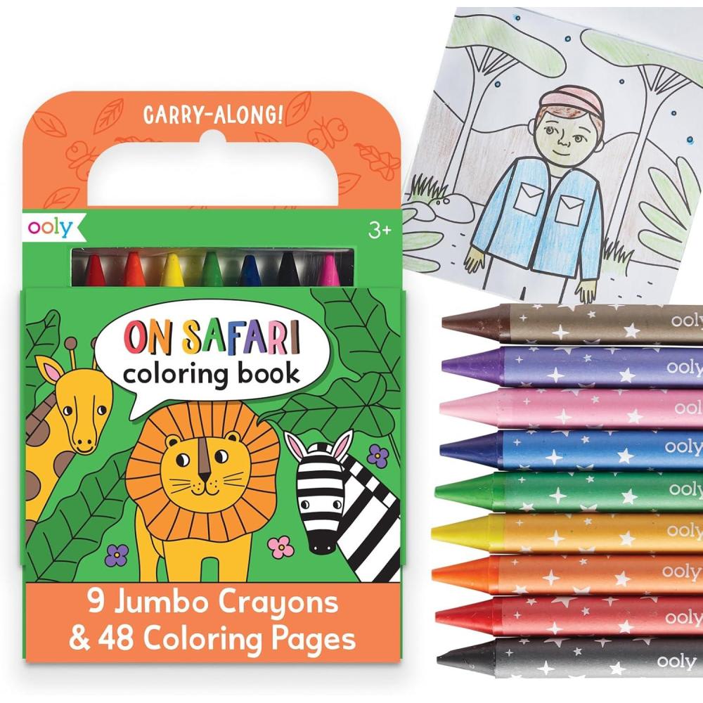 image:imageOoly x Peanuts Travel Art Kit with 9 Jumbo Crayons amp 48 Themed Coloring Pages amp Case for Easy Traveling Art Creation Perfect Airplane amp Road Trip Activities for KidsSafari