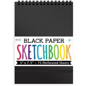 image:imageOOLY DIY Cover Large Sketchbook 8 x 105 Inches White Paper Sketchbook Drawing Book for Kids Artists Drawing Pad for Gel PensBlack Paper
