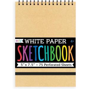 image:imageOOLY DIY Cover Large Sketchbook 8 x 105 Inches White Paper Sketchbook Drawing Book for Kids Artists Drawing Pad for Gel PensWhite Paper