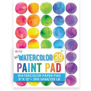 image:imageOOLY Lil Watercolor Paint Pad for Kids  20 Sheets Watercolor Paper Pad 9x12 Inch 200 GSM Acid Free  No Bleed Watercolor Paint Pad Ages 3 and UpLil Watercolor Paint Pad  20 Sheets
