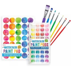 image:imageOOLY Lil Watercolor Paint Pad for Kids  20 Sheets Watercolor Paper Pad 9x12 Inch 200 GSM Acid Free  No Bleed Watercolor Paint Pad Ages 3 and UpLil Watercolor Paint Pods  Paint Pad