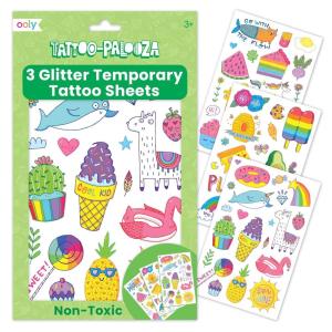 image:imageOoly 50 Glitter Temporary Tattoos For Kids Safe amp NonToxic Temporary Tattoo Party Favors Gifts for Kids Great Goodie Bag Stuffers amp Fun Birthday Decorations  Doodle WorldCute Doodle World