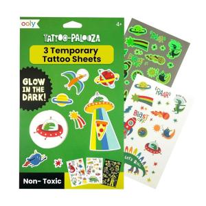 image:imageOoly 50 Glitter Temporary Tattoos For Kids Safe amp NonToxic Temporary Tattoo Party Favors Gifts for Kids Great Goodie Bag Stuffers amp Fun Birthday Decorations  Doodle WorldGlownDark Dinos