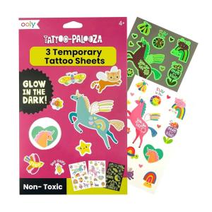 image:imageOoly 50 Glitter Temporary Tattoos For Kids Safe amp NonToxic Temporary Tattoo Party Favors Gifts for Kids Great Goodie Bag Stuffers amp Fun Birthday Decorations  Doodle WorldGlownDark Magic Moonbeams