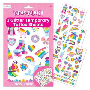image:imageOoly 50 Glitter Temporary Tattoos For Kids Safe amp NonToxic Temporary Tattoo Party Favors Gifts for Kids Great Goodie Bag Stuffers amp Fun Birthday Decorations  Doodle WorldGlitter Over the Rainbow