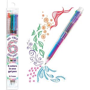 image:imageOoly 6 Colors in 1 Gel Pen Retractable Gel Pen with 6 Unique Colors 07mm Nib for Fine Lines Clickable and Smooth for Writing and Doodling School SuppliesSix in 1