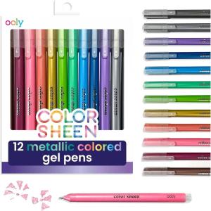 image:imageOoly 6 Colors in 1 Gel Pen Retractable Gel Pen with 6 Unique Colors 07mm Nib for Fine Lines Clickable and Smooth for Writing and Doodling School SuppliesMetallic Color Sheen