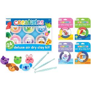 image:imageOoly Air Dry Clay for Kids 24 Colors Modeling Clay with 3 Shaping Tools Play Dough Gifts for Kids Craft Supplies  Creatibles40 Colors Deluxe Set