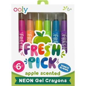image:imageOoly Cat Parade Gel Crayons for Kids and Adults  Set of 12 Rainbow Color Crayons for Glass and Paper Surfaces with CatShaped TwistUp Caps  Smooth Gliding Gel Crayon SetScented Neon Gel Crayons