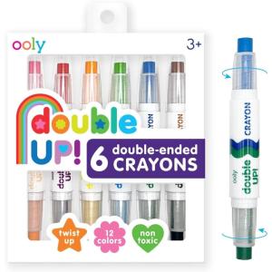 image:imageOoly Cat Parade Gel Crayons for Kids and Adults  Set of 12 Rainbow Color Crayons for Glass and Paper Surfaces with CatShaped TwistUp Caps  Smooth Gliding Gel Crayon SetDouble Up Crayons  Set of 6
