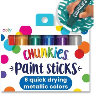 image:imageOoly Chunkies 6 Neon Paint Sticks For Kids Tempera Paint Sticks Neon Colors Set No Mess Quick Drying Art Supplies for Toddlers and KidsMetallic