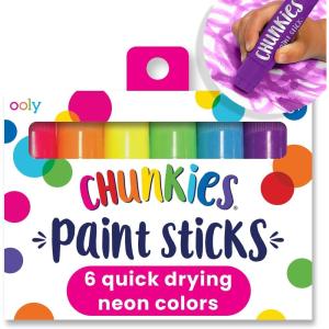 image:imageOoly Chunkies 6 Neon Paint Sticks For Kids Tempera Paint Sticks Neon Colors Set No Mess Quick Drying Art Supplies for Toddlers and KidsNeon