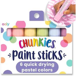 image:imageOoly Chunkies 6 Neon Paint Sticks For Kids Tempera Paint Sticks Neon Colors Set No Mess Quick Drying Art Supplies for Toddlers and KidsPastel