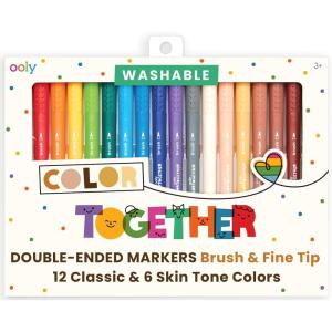 image:imageOoly Color Layers Double Sided Markers  Set of 8 Colored Markers 16 Colors Chisel and Point Tip on Each Marker for Kids Art Supplies and Stationery SetClassic and Skin Tones