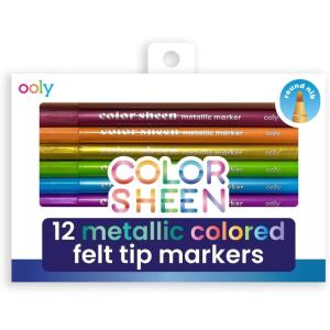 image:imageOoly Color Layers Double Sided Markers  Set of 8 Colored Markers 16 Colors Chisel and Point Tip on Each Marker for Kids Art Supplies and Stationery SetMetallic