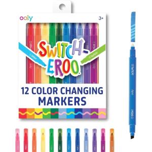 image:imageOoly Make No Mistake Erasable Markers 12 Stress and Mess Free Marker Pack You Can Erase Drawing amp Coloring Pens for Kids and Adults Colorful Supplies for Any Arts amp CraftsColor Changing