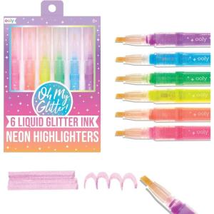 image:imageOoly Oh My Glitter Gel Pens  Set of 4 Cute School and Art Supplies for Girls Planner Pen with Comfort Grip Ideal Retractable Glitter Pens for Decorations amp Office Use1 Count Pack of 6