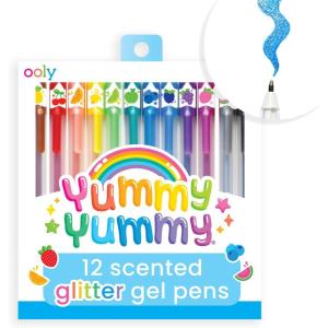 image:imageOoly Scented Yummy Yummy Glitter Gel Pens Set of 12100mm NIB Scented Glitter Pens for Kids and Adults Art and Stationery SuppliesGlitter Pens