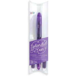 image:imageOoly Splendid Fountain Pen Set in Black 1 Fountain Pen and 3 Ink Refill Cartridges Fine Tip Pens for Calligraphy Drawing Handlettering Refillable5 Purple Set 1 Pen  3 Refills