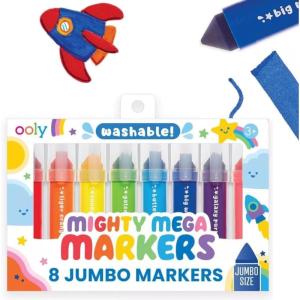 image:imageOoly Thick Toddler Markers with Jumbo Grip Mighty Mega Triangle Tip Markers for Toddlers with Jumbo Barrel Perfect for Little Hands  TRIANGLE TIPTriangle Tip