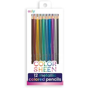 image:imageOoly UnMistakeAbles Erasable Colored Pencils Set of 12 Stress and Mess Free Drawing amp Coloring Pencils for Kids and Adults Colorful School Supplies for Arts and CraftsMetallic Pencils