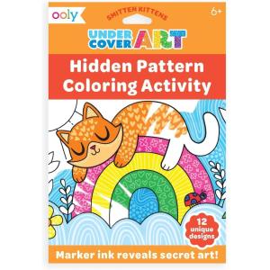 image:imageOoly Undercover Art Hidden Pattern Coloring Activity Art Cards  12 Unique and Fun Designs NonToxic Coloring Gifts for Kids Activity Kit for Travel  Dino TalesSmitten Kittens