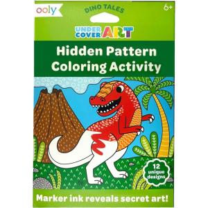 image:imageOoly Undercover Art Hidden Pattern Coloring Activity Art Cards  12 Unique and Fun Designs NonToxic Coloring Gifts for Kids Activity Kit for Travel  Dino TalesDino Tales
