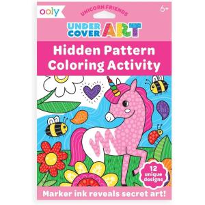 image:imageOoly Undercover Art Hidden Pattern Coloring Activity Art Cards  12 Unique and Fun Designs NonToxic Coloring Gifts for Kids Activity Kit for Travel  Dino TalesUnicorn Friends