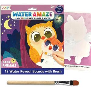image:imageOoly Water Amaze  Includes 12 Reveal Boards amp Brush Reusable Reveal Pads for Kids Coloring Books for Toddlers Paint with Water Books Gifts for Kids  Baby AnimalsBaby Animals