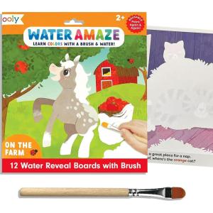 image:imageOoly Water Amaze  Includes 12 Reveal Boards amp Brush Reusable Reveal Pads for Kids Coloring Books for Toddlers Paint with Water Books Gifts for Kids  Baby AnimalsOn the Farm
