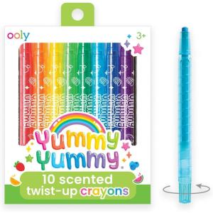 image:imageOoly Yummy Yummy Scented Twist Up Crayons for Kids  Set of 10 NonToxic Fruit Scented TwistUp Crayon Set Ages 3Twist Up Crayon