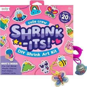 image:imageOoly x Peanuts Snoopy 34 PC DIY Shrinking Art Kit for Kids with Markers 20 Plastic Pre Cut Charms and More No Mess Creative Activity Jewelry Making KitCute Crew Charms