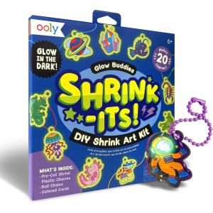 image:imageOoly x Peanuts Snoopy 34 PC DIY Shrinking Art Kit for Kids with Markers 20 Plastic Pre Cut Charms and More No Mess Creative Activity Jewelry Making KitGlow Buddies