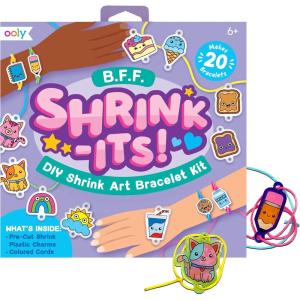 image:imageOoly x Peanuts Snoopy 34 PC DIY Shrinking Art Kit for Kids with Markers 20 Plastic Pre Cut Charms and More No Mess Creative Activity Jewelry Making KitBFF Bracelet Kit