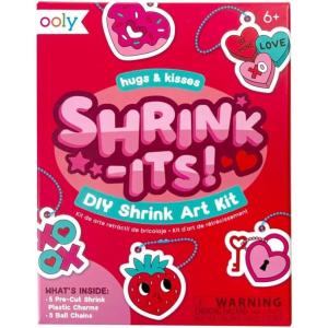 image:imageOoly x Peanuts Snoopy 34 PC DIY Shrinking Art Kit for Kids with Markers 20 Plastic Pre Cut Charms and More No Mess Creative Activity Jewelry Making KitHugs and Kisses