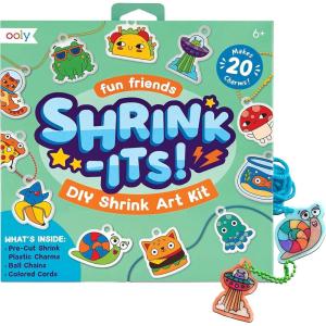 image:imageOoly x Peanuts Snoopy 34 PC DIY Shrinking Art Kit for Kids with Markers 20 Plastic Pre Cut Charms and More No Mess Creative Activity Jewelry Making KitFun Friends Charms