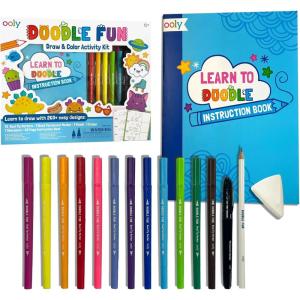 image:imageOoly x Peanuts Snoopy School Coloring Travel Kit 60Page Activity Book with Coloring Sheets 4 DoubleEnded Markers  8 Colors 2 Sticker Sheets Puzzles amp Games Snoopy amp Charlie Brown Art SetDoodle Coloring Kit