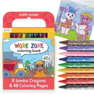 image:imageOoly x Peanuts Travel Art Kit with 9 Jumbo Crayons amp 48 Themed Coloring Pages amp Case for Easy Traveling Art Creation Perfect Airplane amp Road Trip Activities for KidsWork Zone