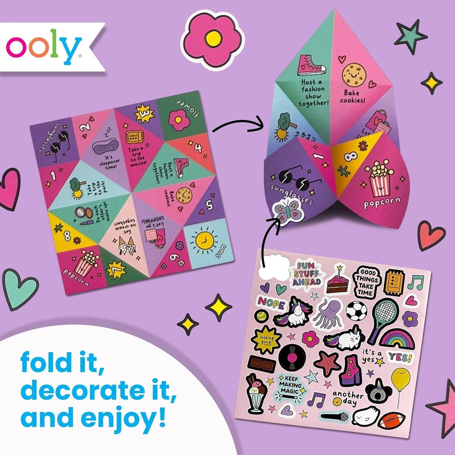 image:imageOoly DIY Paper Kit 24 Fortune Teller Designs amp Stickers Kit Includes 12 Completed 6 Blank and 6 Colorin Folding Fortune Teller Activity Gifts for KidsFortune Tellers Kit