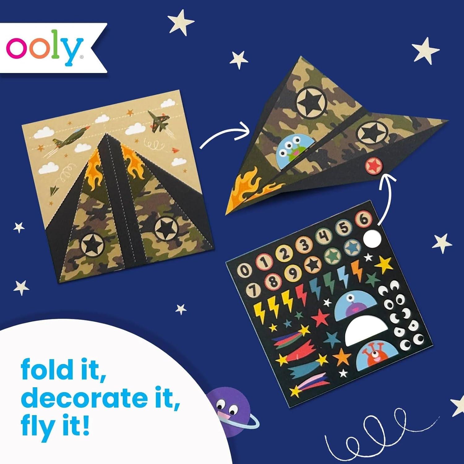 image:imageOoly DIY Paper Kit 24 Fortune Teller Designs amp Stickers Kit Includes 12 Completed 6 Blank and 6 Colorin Folding Fortune Teller Activity Gifts for KidsPaper Air Planes Kit