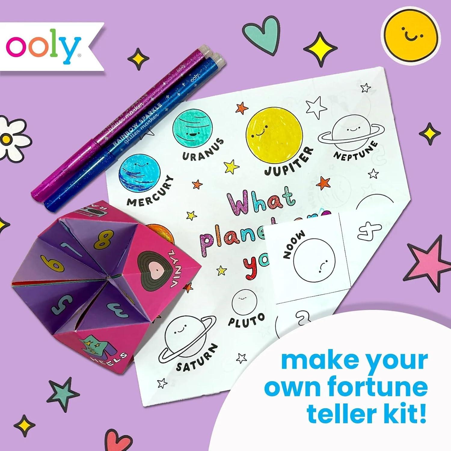 image:imageOoly DIY Paper Kit 24 Fortune Teller Designs amp Stickers Kit Includes 12 Completed 6 Blank and 6 Colorin Folding Fortune Teller Activity Gifts for KidsFortune Tellers Kit