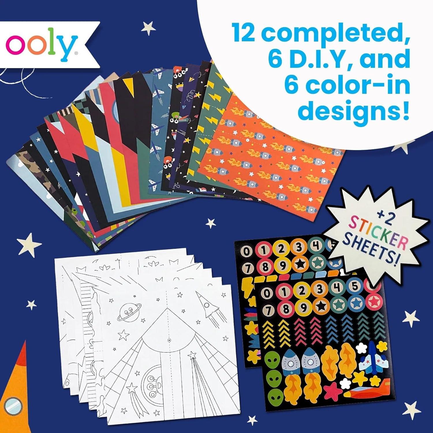 image:imageOoly DIY Paper Kit 24 Fortune Teller Designs amp Stickers Kit Includes 12 Completed 6 Blank and 6 Colorin Folding Fortune Teller Activity Gifts for KidsPaper Air Planes Kit