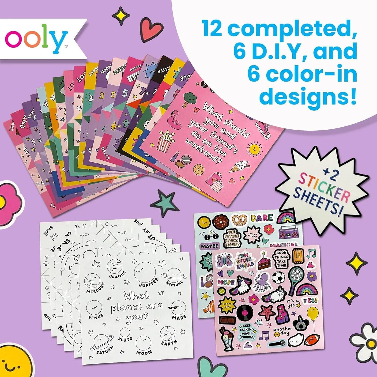 image:imageOoly DIY Paper Kit 24 Fortune Teller Designs amp Stickers Kit Includes 12 Completed 6 Blank and 6 Colorin Folding Fortune Teller Activity Gifts for KidsFortune Tellers Kit